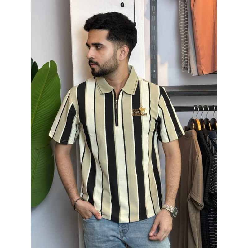 Black Contrast Polo T-Shirt 