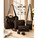 4pcs Combo Women Best Leather Tote Bag (Coffee)
