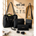 4pcs Combo Women Best Leather Tote Bag (Black)
