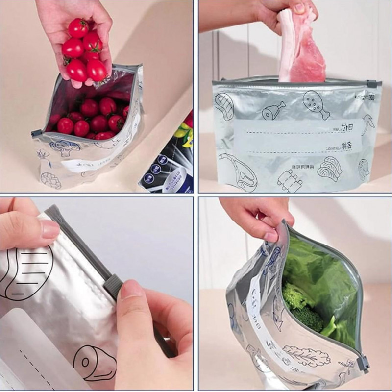 ৪০ পিস ( ২.৫ কেজি) Aluminum Foil Zip Lock Food Storage Bag