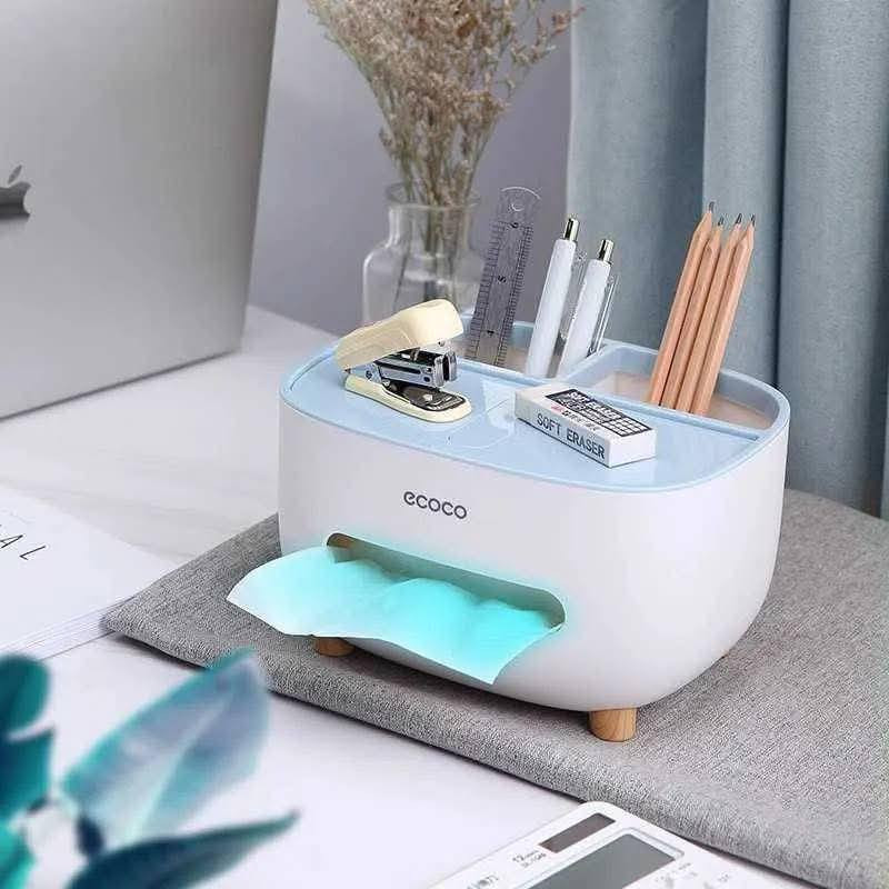 tissu holder with desk organiser
