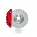 Automobile brake disk with caliper stock photo