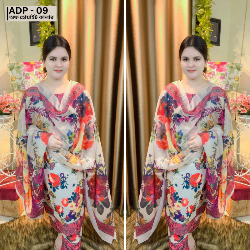 ADP 09 - ( Off White Color ii ) - সুতি ড্রেস