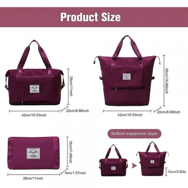 Super Large Capacity Folding Bag Travel Bags(Black)