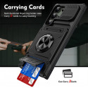 Samsung Galaxy Protective Shockproof Rugged Military Grade Drop Protection with Card Slots Kickstand Phone Case for Samsung