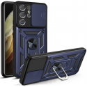 For Samsung Galaxy Ultra Series Kickstand Case with Slide Lens Cover, Built in 360° Rotate Ring Stand Magnetic Car Mount Cover