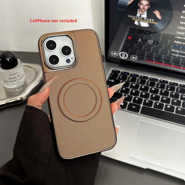 Luxury Business Plating Frame Leather Magnetic Phone Case For iPhone