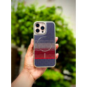 Luxo Brand Carbon Fiber Striped Electroplated Silver Magnetic Case For iPhone