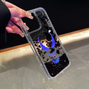 Laser Grim Smile Pattern For iPhone 16 Pro Max to 11 Case Black Liquid Protective Clear Hard Cover