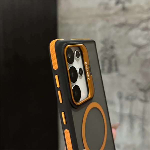 New Camera Stand Metal Smoky Case for Samsung Galaxy