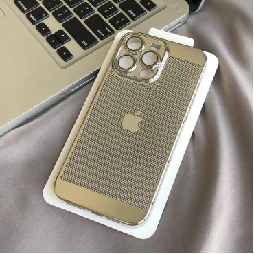 Luxury Poly Carbonate Gold Plating Heat Dissipation With Camera Lens Protection Case For iPhone