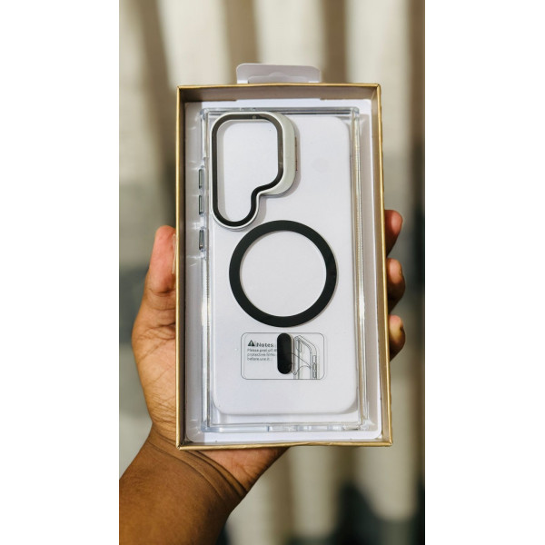 Anti Yellow Crystal Clear Camera Stand Windows Protective Case For Samsung Galaxy