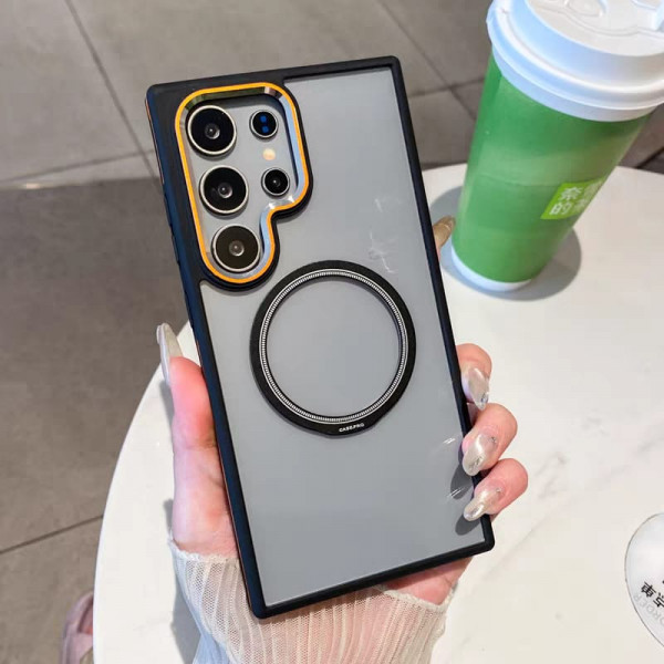 Metal Lens Frame Magnetic Phone Case for Samsung Galaxy