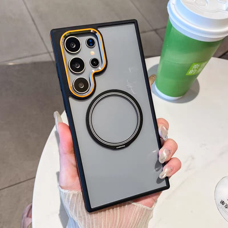 Metal Lens Frame Magnetic Phone Case for Samsung Galaxy