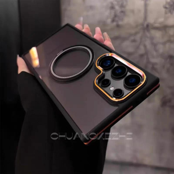 Metal Lens Frame Magnetic Phone Case for Samsung Galaxy
