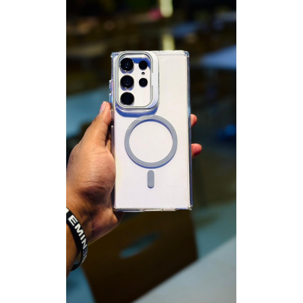 Crystal Clear Camera Stand Case For Samsung Galaxy