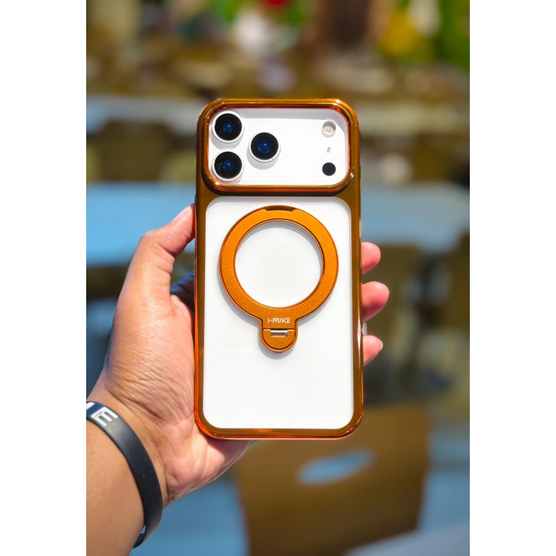 New Design i-Mike Crystal Clear Magnetic Stand Case for iPhone