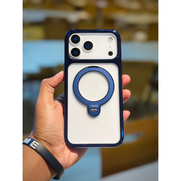 New Design i-Mike Crystal Clear Magnetic Stand Case for iPhone