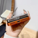 Plating Folding Glass Camera Stand Holder Phone Case For iPhone