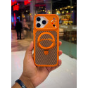 Carbon Texture Magsafe Magnetic Mechanical Style Phone Case For iPhone