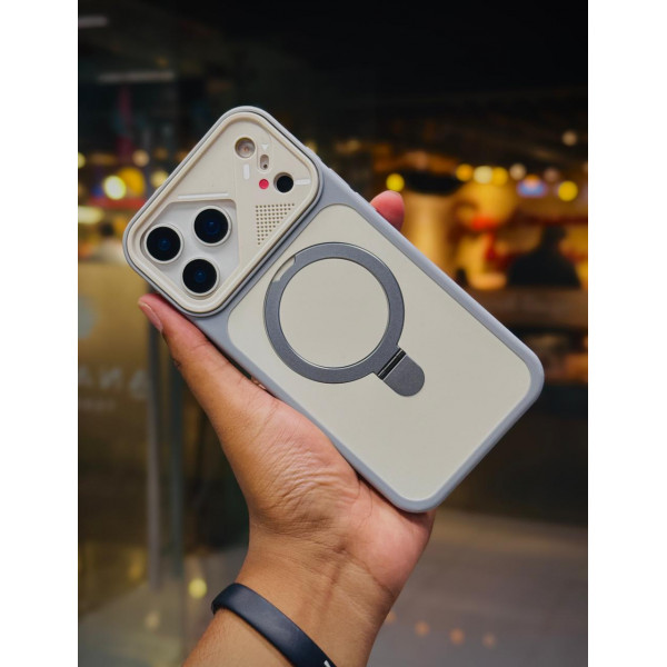 Magnetic Charging Ring Stander Full Cover Hybrid Anti-Slip Hard PC Soft TPU Phone Case for iPhone