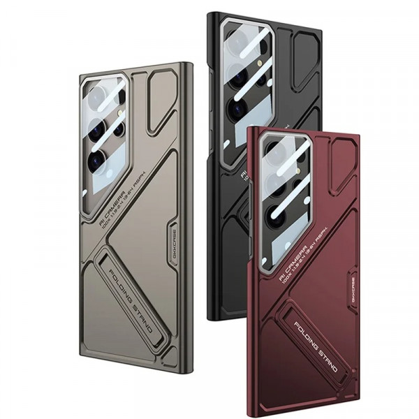 Luxury GKK Plating Camera Glass Protective Kickstand Case for Samsung Galaxy S26 S25 S24 S23 S22 Ultra