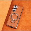 For Samsung Galaxy Z Fold Magnetic Wireless Charging Leather Holder Business Phone Case Shock Resistant Protective Cover