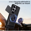Samsung Ultra Series Magnetic Ring Stand Case with Camera Slide Cover for Samsung Galaxy