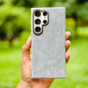 New Premium Pu Lather Camera Bumper Metal Case For Samsung