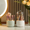 360° Rotating Portable Makeup Brushes Holder ( White Colour)