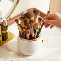360° Rotating Portable Makeup Brushes Holder ( White Colour)