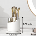 360° Rotating Luxury Makeup Brushes Holder (Transparent White)