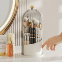 360° Rotating Luxury Makeup Brushes Holder (Transparent White)