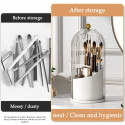 360° Rotating Luxury Makeup Brushes Holder (Transparent White)