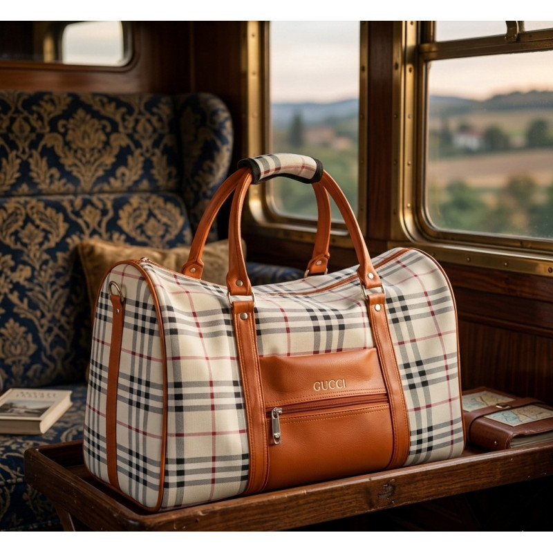 Travel Duffel Bag (ক্রিম-ব্রাউন)