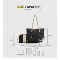 4 Pcs Set Ladies Combo Bag (Black)