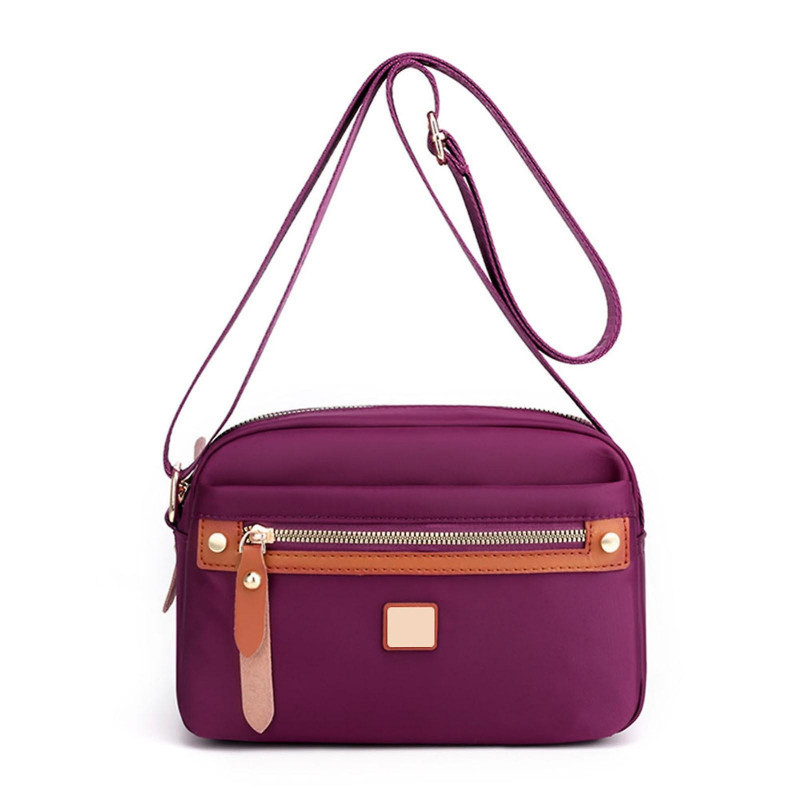  Nylon Fashion Cross-body Bag(purple)