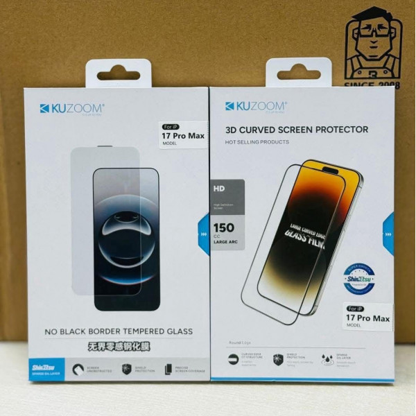 Premium KUZOOM Brand Clear and Black Border Screen Protector for iPhone
