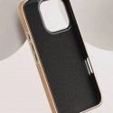 Luxury Business Plating Frame Leather Magnetic Wireless Charger Case for iPhone 13 To 16 Pro Max