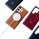 Suitable Magsafe Supported Ring Stand Business leather Case For Samsung Galaxy S25 Ultra S24 Ultra S23 Ultra S22 Ultra