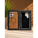 Suitable Plain Leather Electroplating Magnetic Wireless Charging Case For Samsung Galaxy Ultra Series