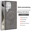 Suitable Plain Leather Electroplating Magnetic Wireless Charging Case For Samsung Galaxy Ultra Series