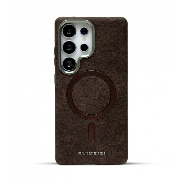 Suitable Plain Leather Electroplating Magnetic Wireless Charging Case For Samsung Galaxy Ultra Series