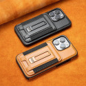 Wallet Card Slot Magnetic Leather Case For iPhone Holder Hollow Logo Back Cover