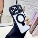 Premium Hard Rubber Bumper Camera & Magsafe Double Stand Case with Extra Lens Protector