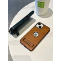 High-End Electroplating bracket Leather Case For iPhone 12 To 16 Pro Max