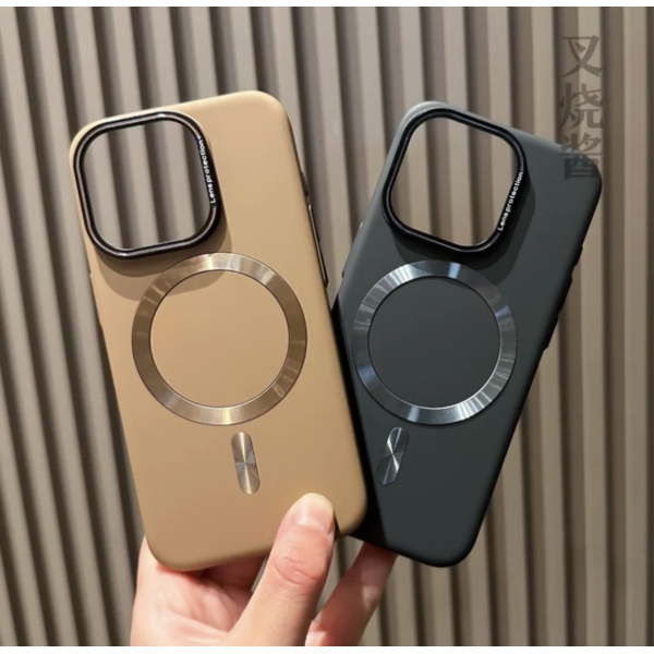 iPhone 17 Series Matte Finish Skin-Feel Magnetic Case with Built-in Lens Holder & Drop Protection