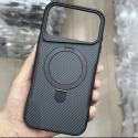 Luxury Carbon Fiber Kickstand Magsafe Case For Iphone 12 To 17 Pro Max