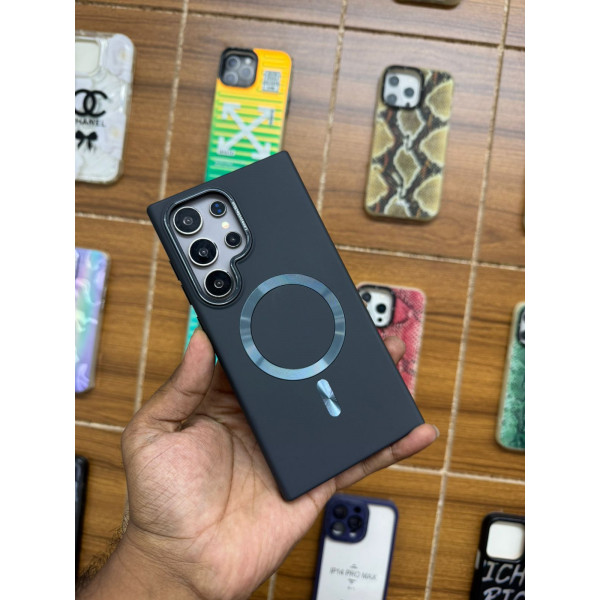 Matte Finish Skin-Feel Magnetic Case for Samsung with Built-in Lens Holder & Drop Protection