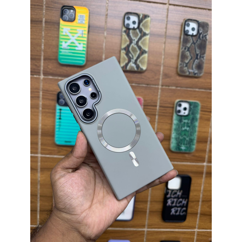 Matte Finish Skin-Feel Magnetic Case for Samsung with Built-in Lens Holder & Drop Protection